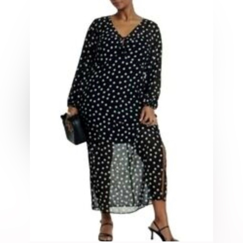 21 Black and White Polka Dot Maxi Dress
